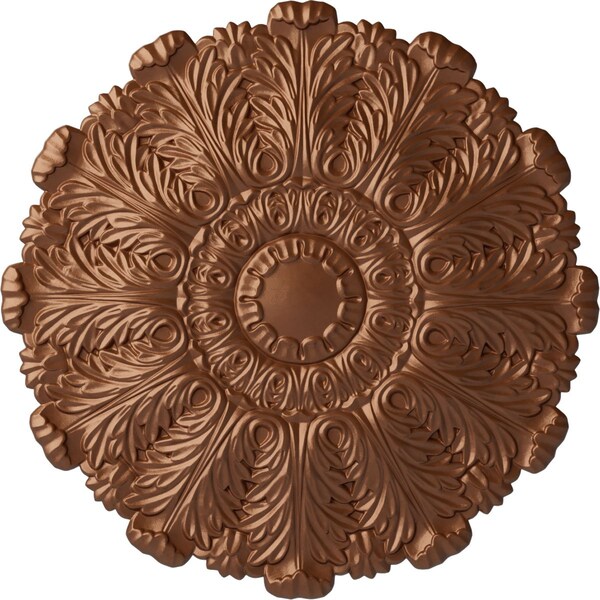 Ekena Millwork Durham Ceiling Medallion (Fits Canopies up to 4 1/4"), Hand-Painted Polished Copper, 31"OD x 1 1/2"P CM31DUPOS - main